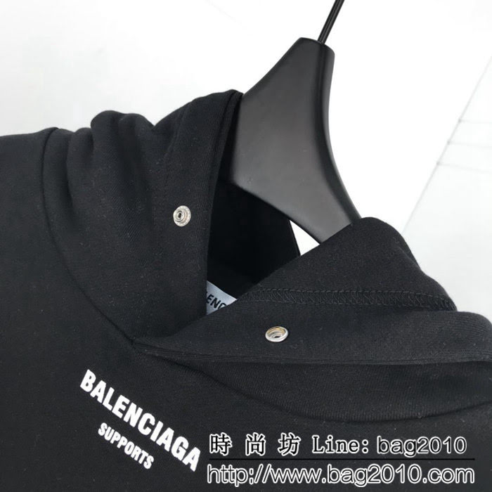 BALENCIAGA巴黎世家 18新款 世界糧食計畫署 秋冬帽衫黑色衛衣 情侶款 ydi1161